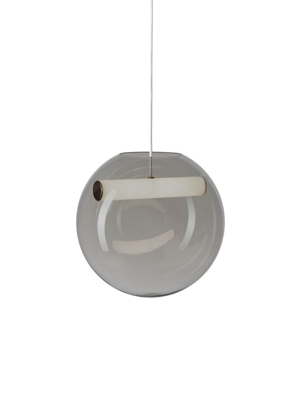 Reveal Pendelleuchte von Northern: Runde, graue Glas-Hängelampe mit integrierter Lichtquelle für moderne Innenräume.